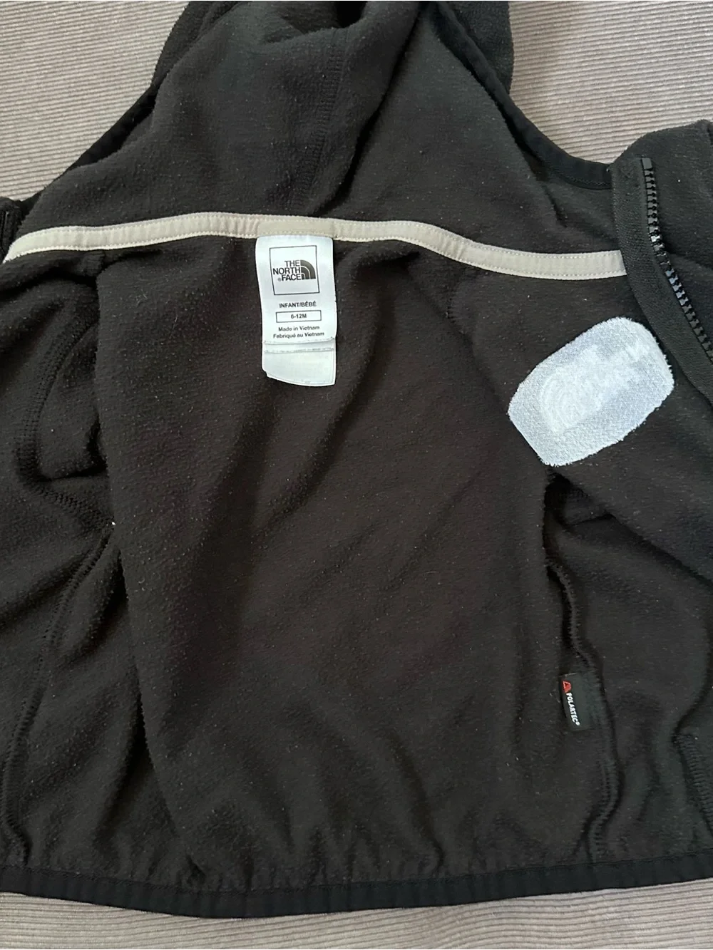 The North Face Polartec Black Infant Fleece with Hood Size 6-12 Months